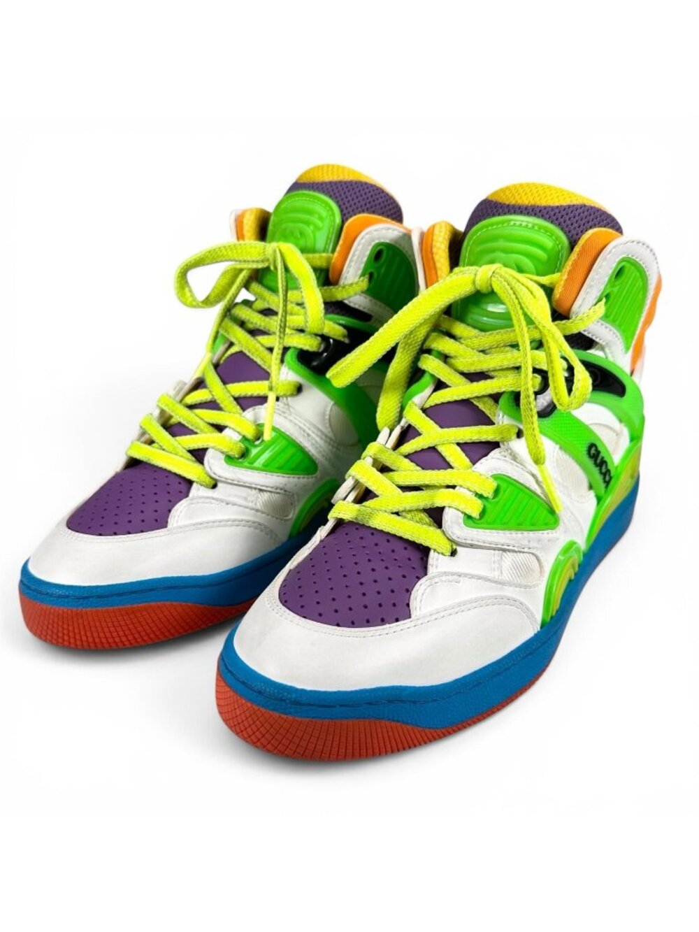 Gucci Basket Vintage Wash Leather High Top Sneakers